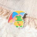 Rainy Day Frog Vinyl Sticker