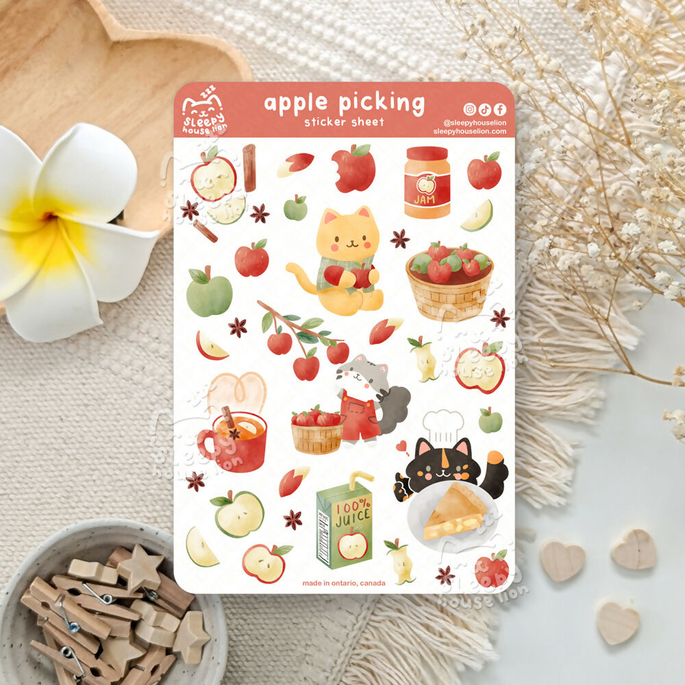 Apple Picking Vinyl Sticker Sheet