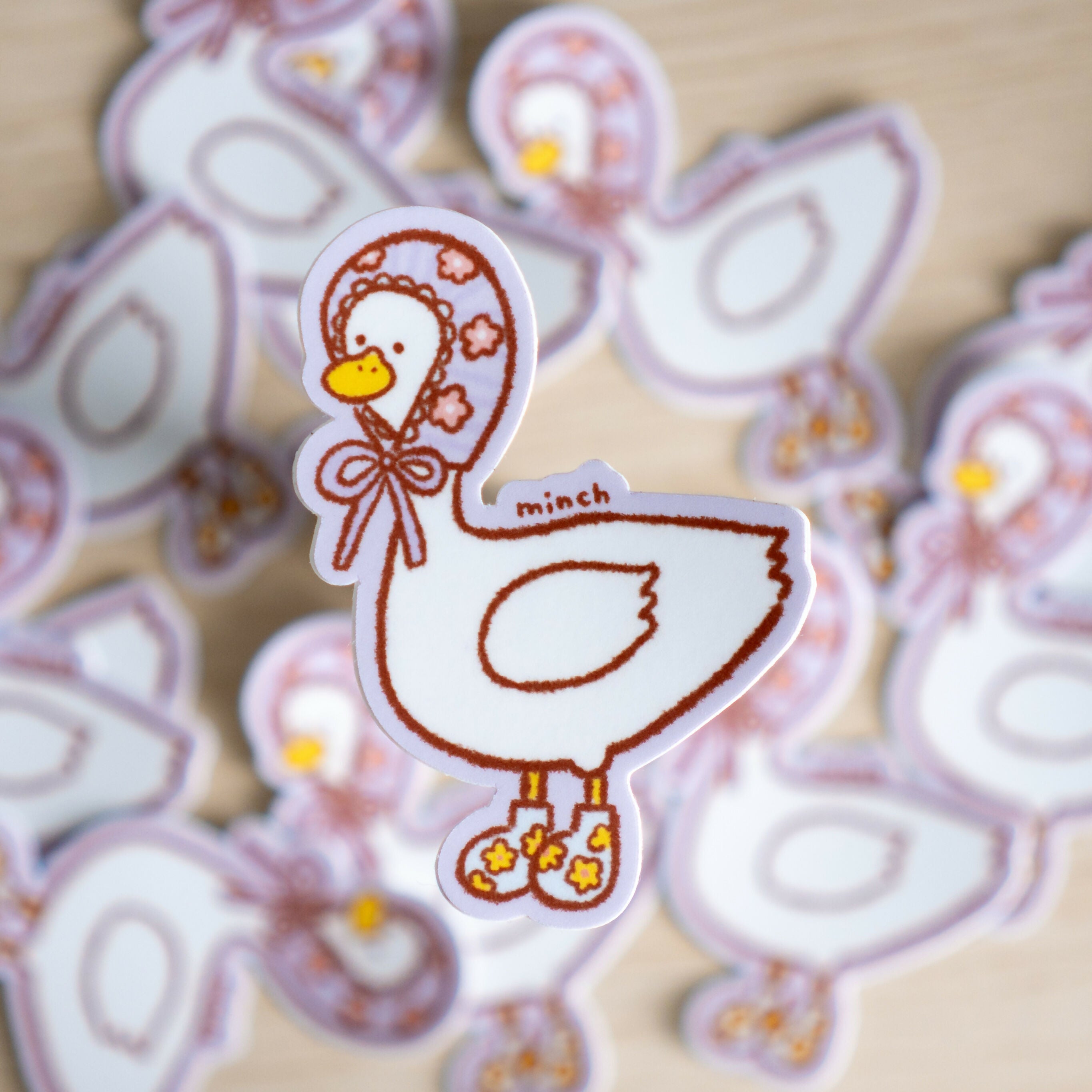Flowery Goose Die Cut Sticker
