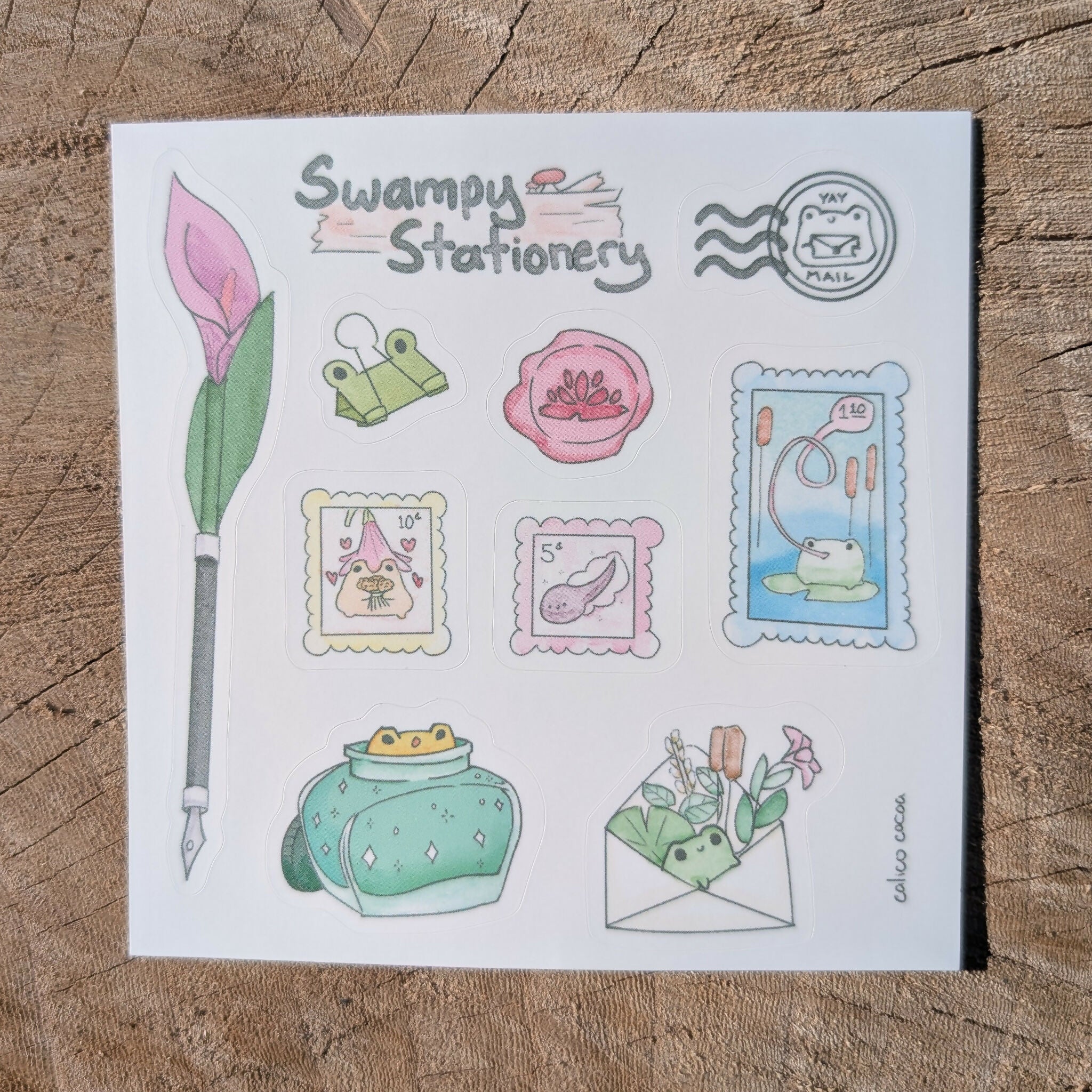 Swampy Stationery Sticker Sheet