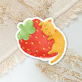 Giant Strawberry Cat Vinyl Sticker