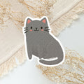 Grey Cat Vinyl Sticker