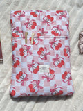Large Quilted Book Sleeve - Cherry Bows