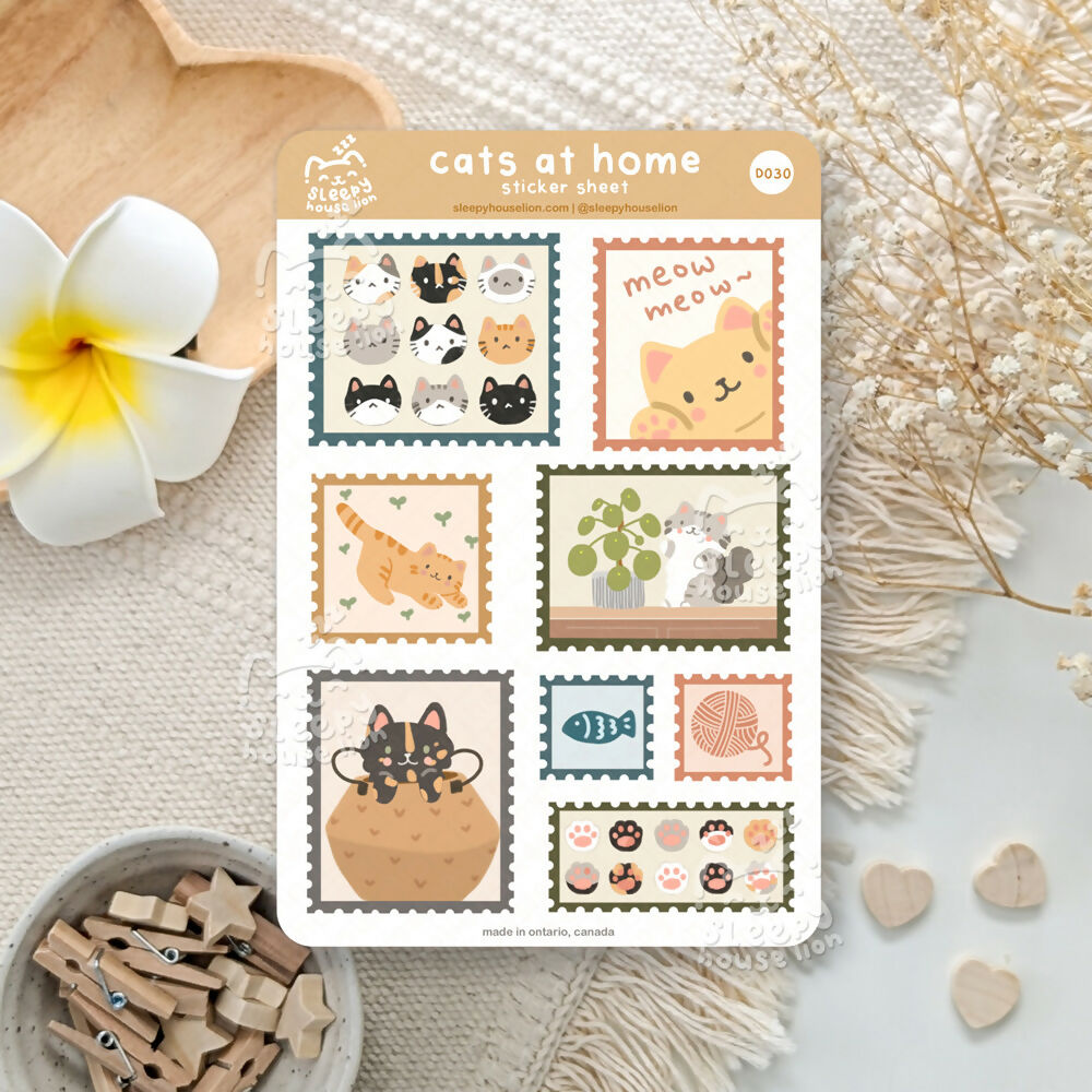 Cats at Home Sticker Sheet