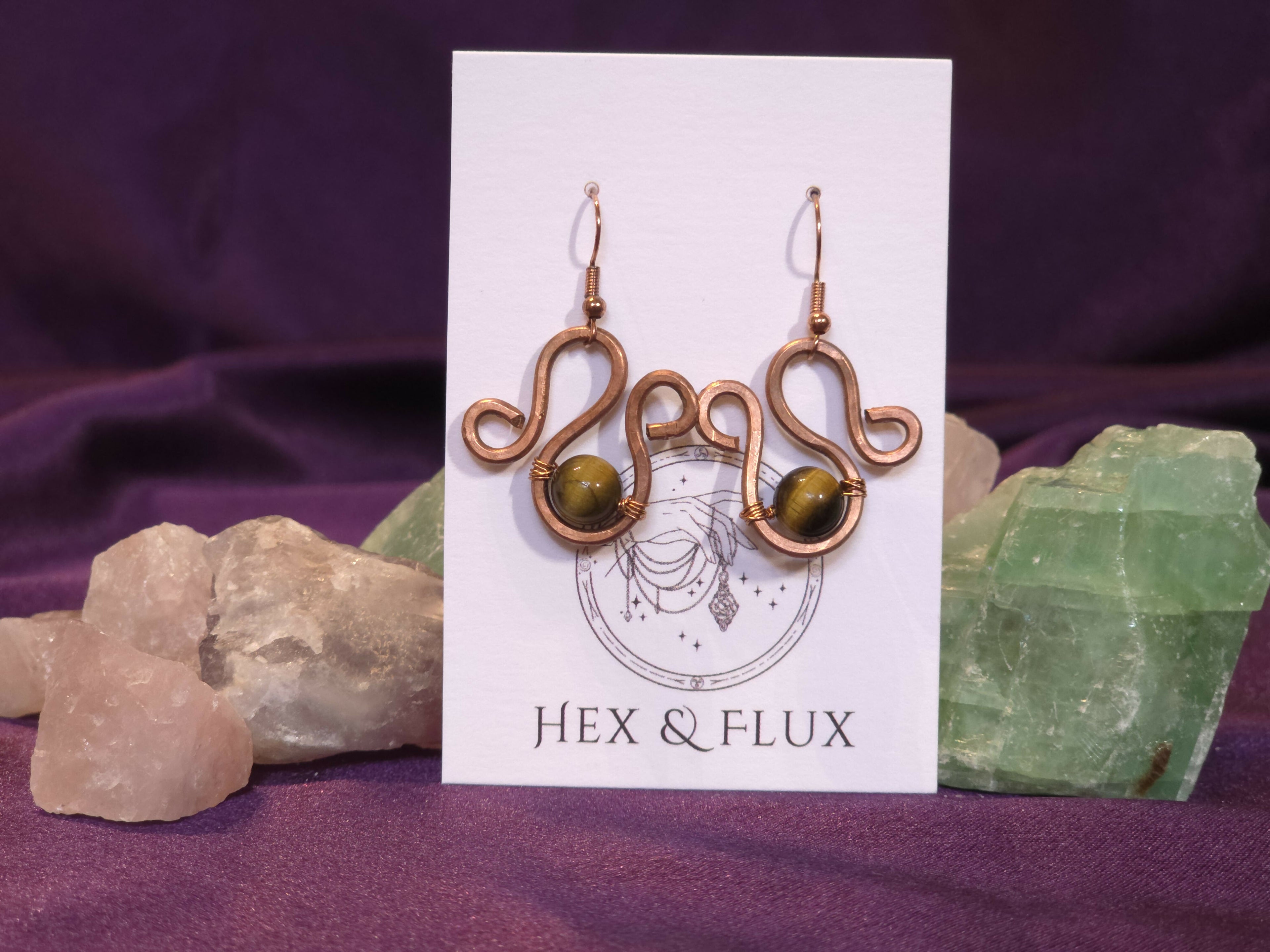 Tiger's Eye Copper S-Hoops