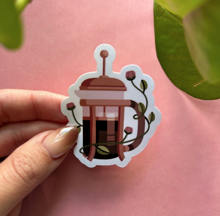 French Press Coffee Sticker