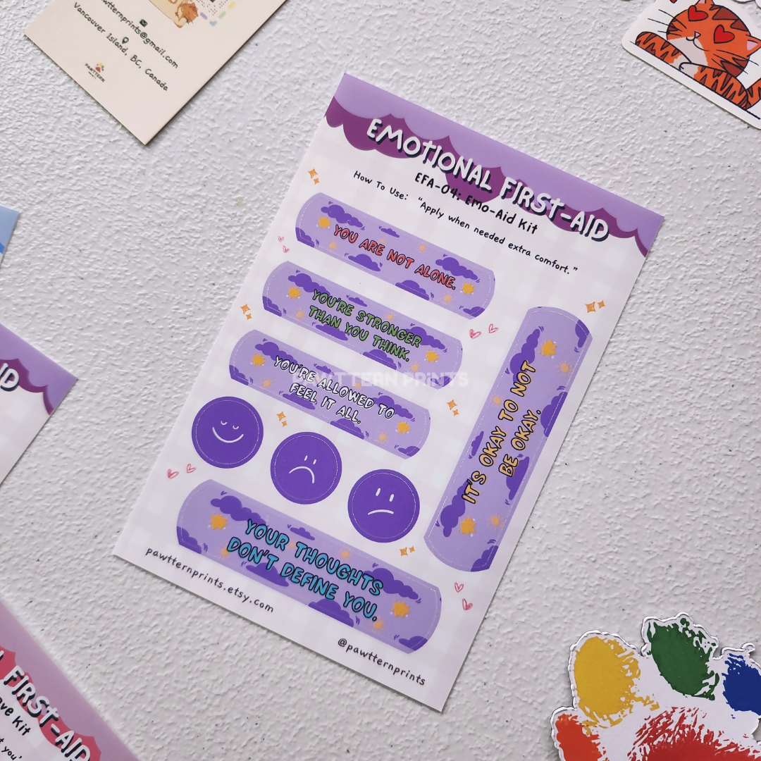 Emotional First Aid Kit - Emo Glossy Sticker Sheets (Purple)