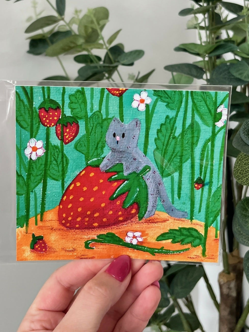 Strawberry Cat Print