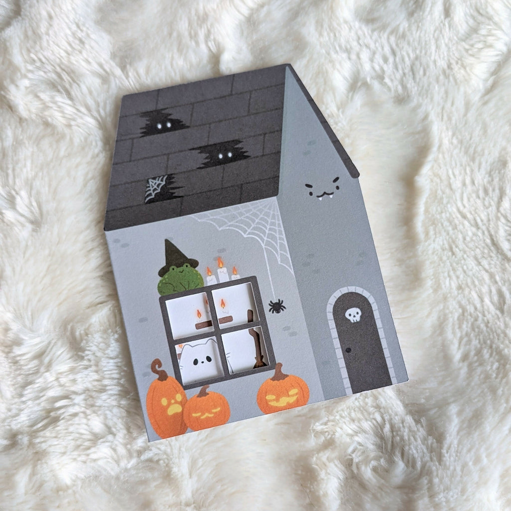 Haunted Peekaboo House Greeting Card