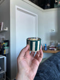 Matchstick holder - green stripes