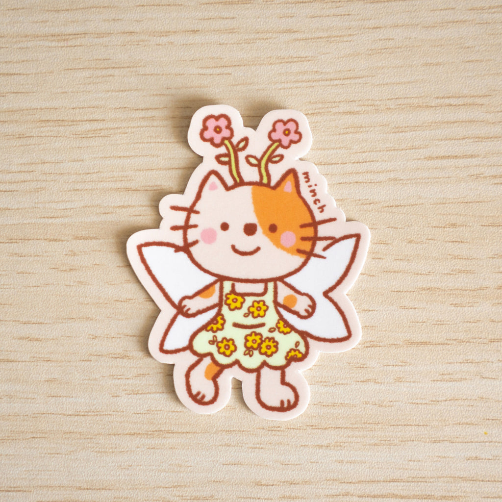 Cat Fairy Die Cut Sticker