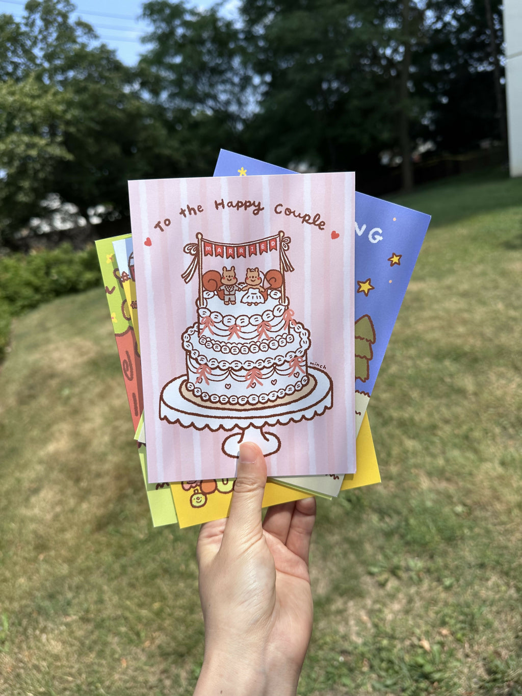 Happy Couple Squirrel Wedding Cake Greeting Card