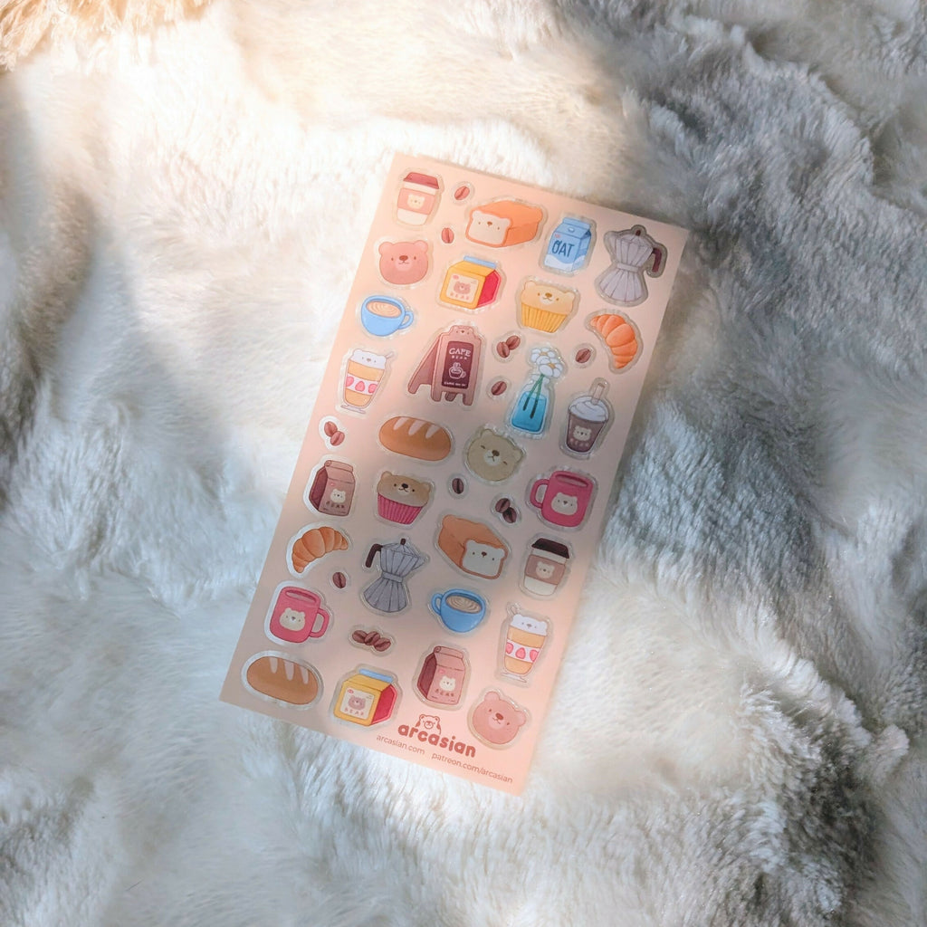 Bear Cafe Sticker Sheet