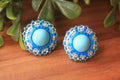 Blue Beaded Studs