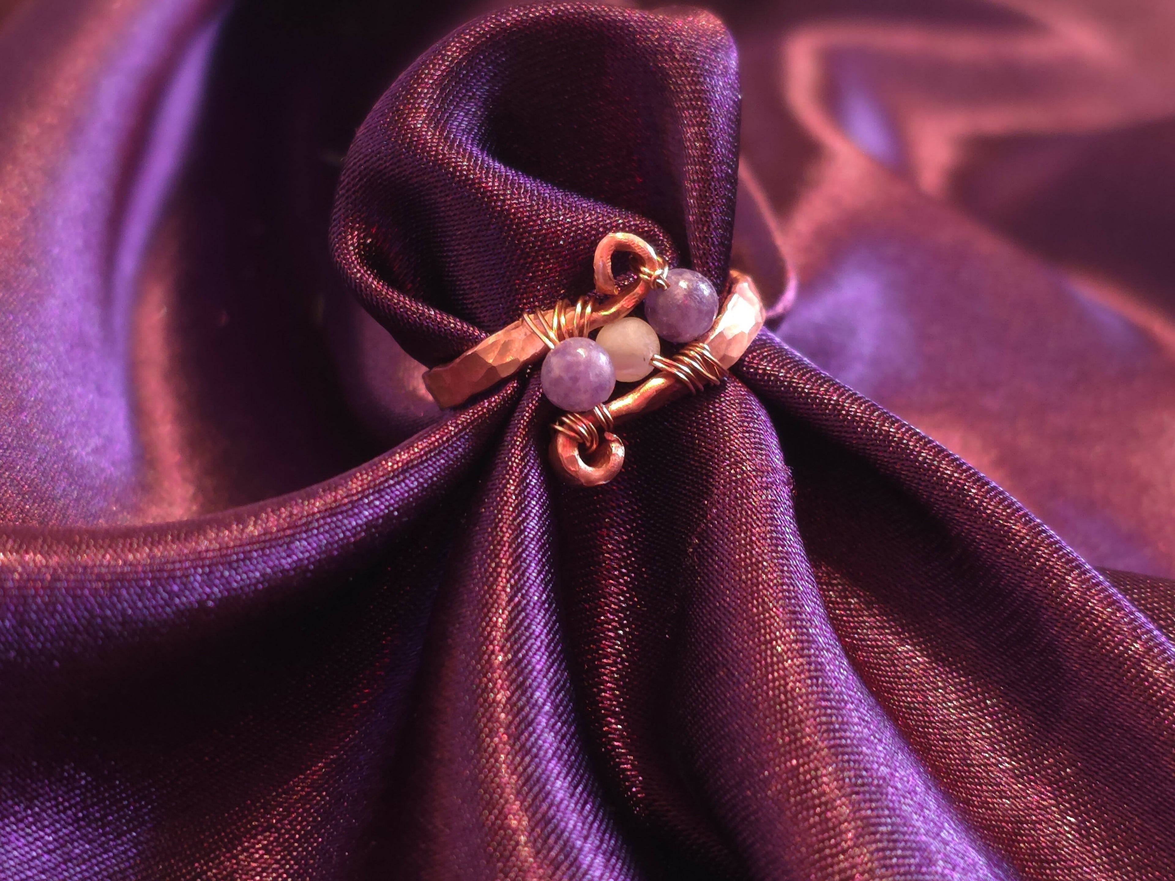 Gemstone Trio Copper Ring