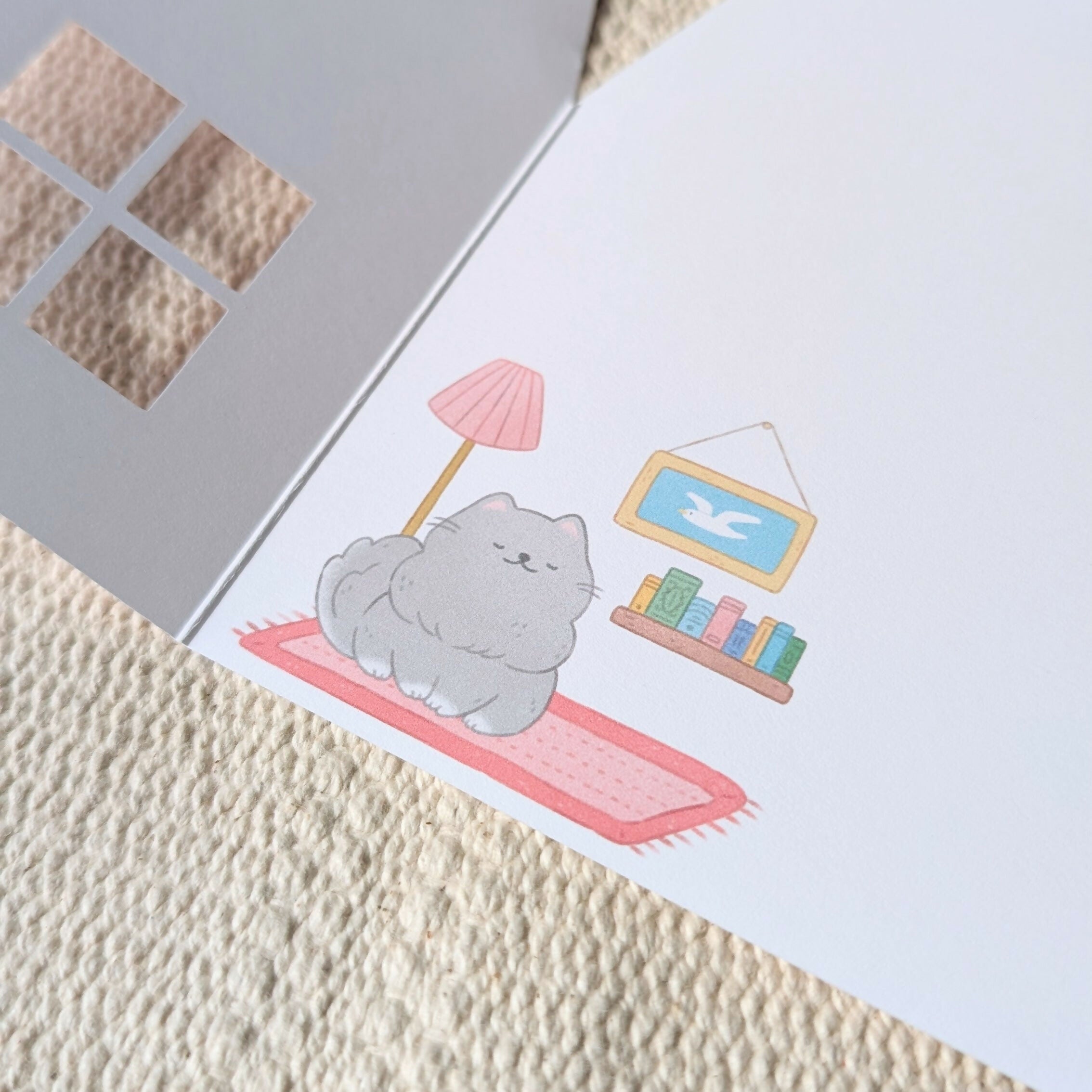 Red Peekaboo House Greeting Card