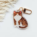 Brown Tuxedo Tabby Cat Keychain