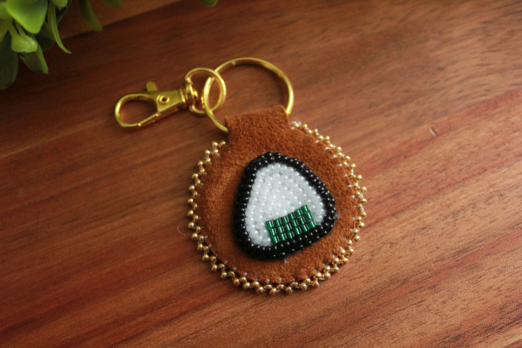 Onigiri Rice Ball on hide keychain