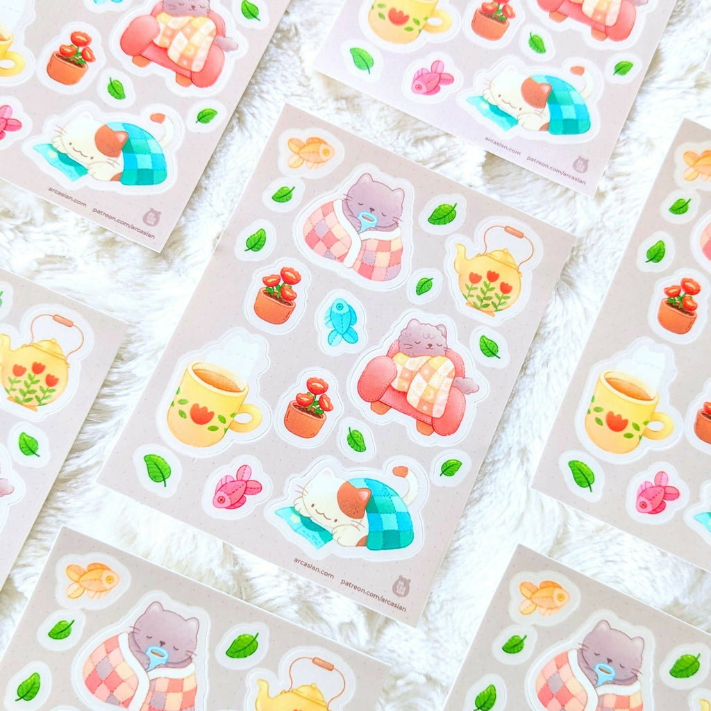 Cozy Cats Sticker Sheet