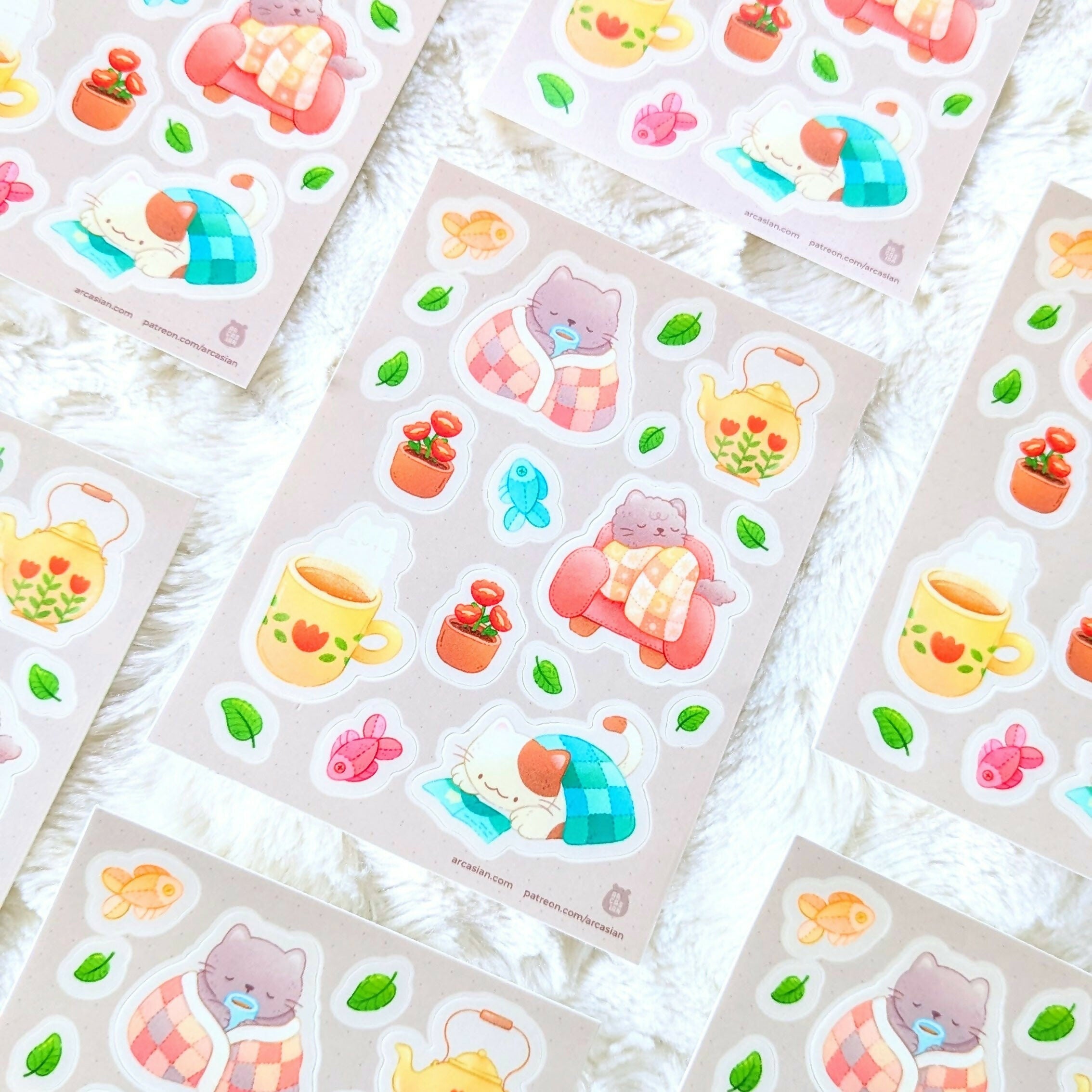 Cozy Cats Sticker Sheet