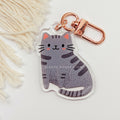 Grey Tabby Cat Keychain