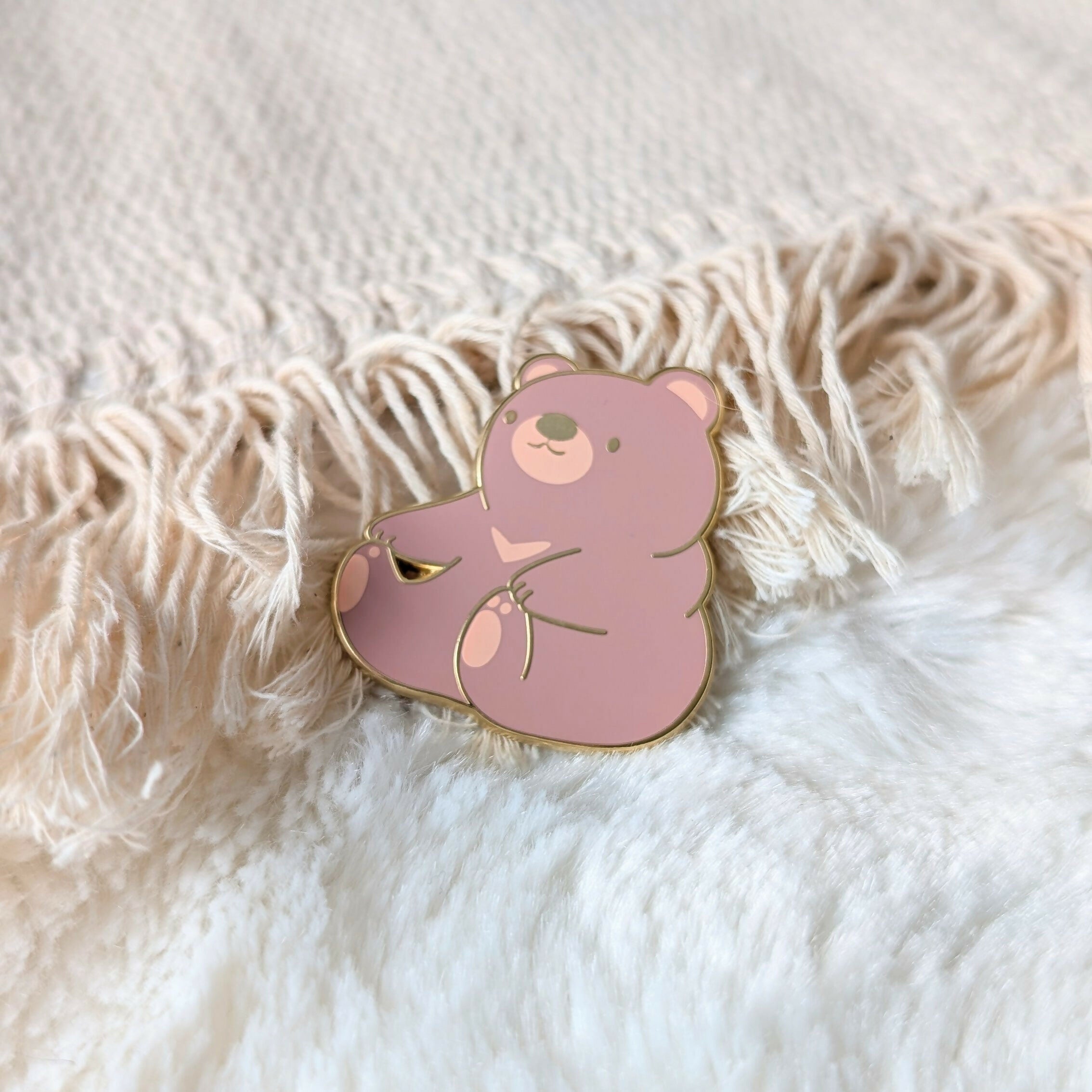 Sitting Bear Enamel Pin