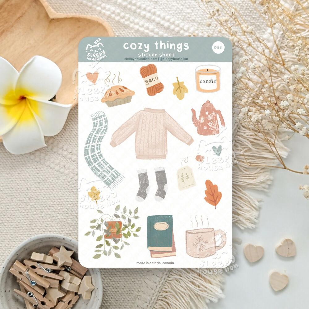 Cozy Things Vinyl Sticker Sheet
