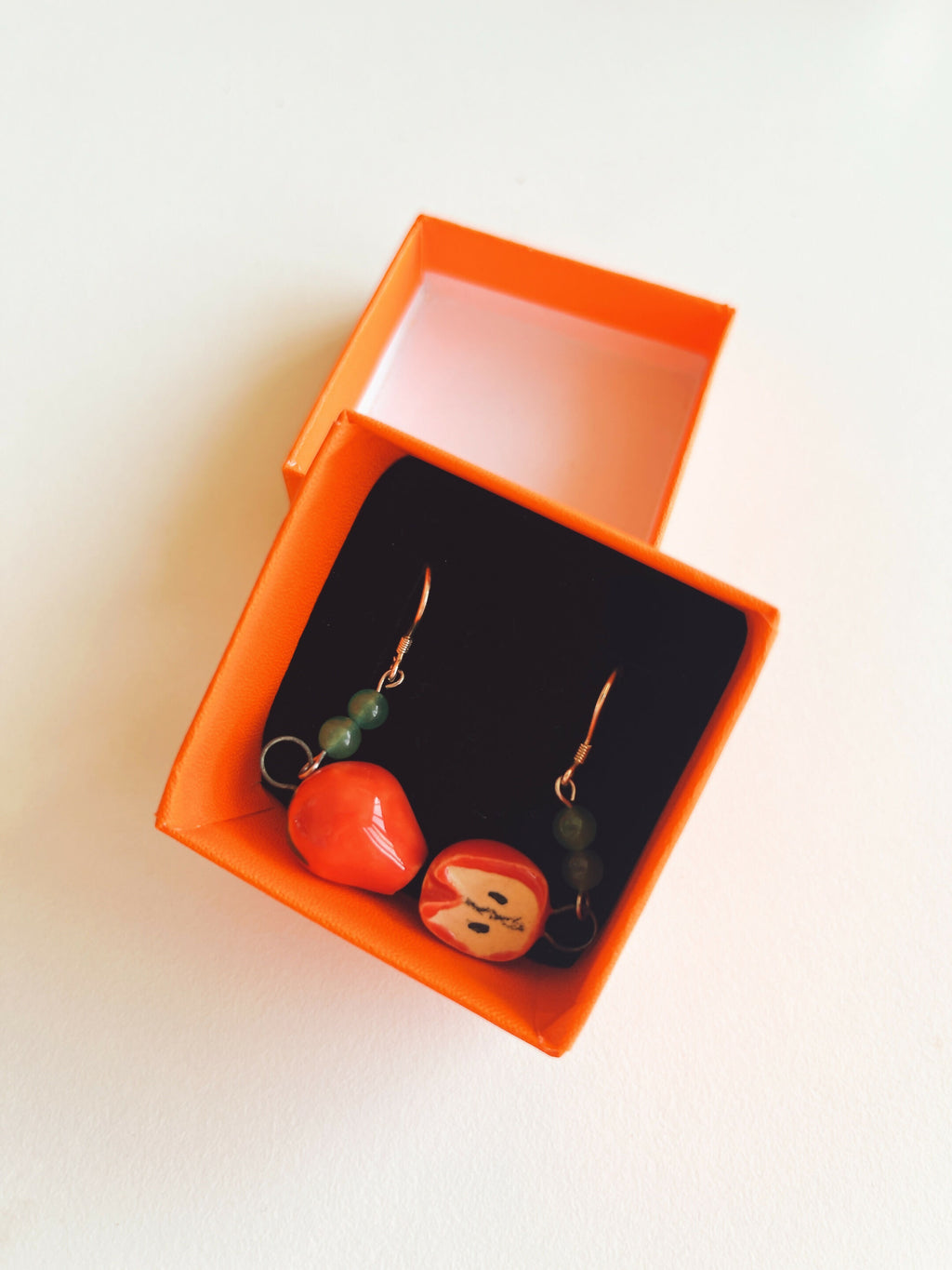 Handcrafted Ceramic Apple Earrings