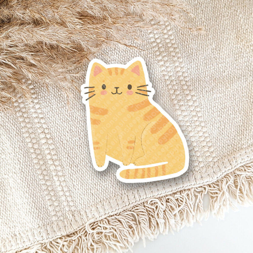 Light Orange Tabby Cat Vinyl Sticker