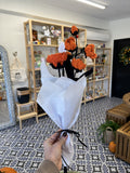 Orange Rose Halloween Crochet Bouquet