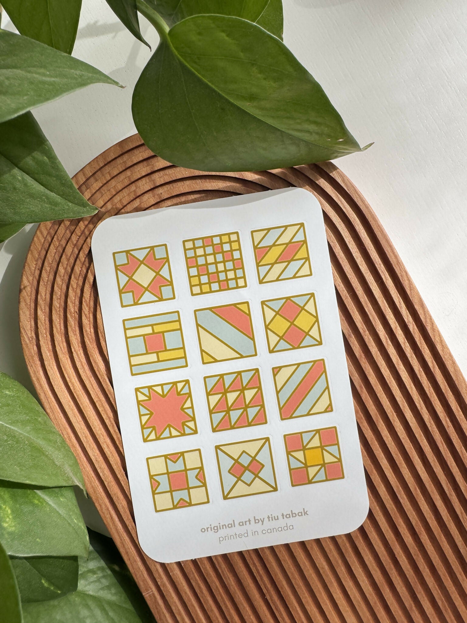 Quilt Blocks 4x6 Vinyl Sticker Sheet