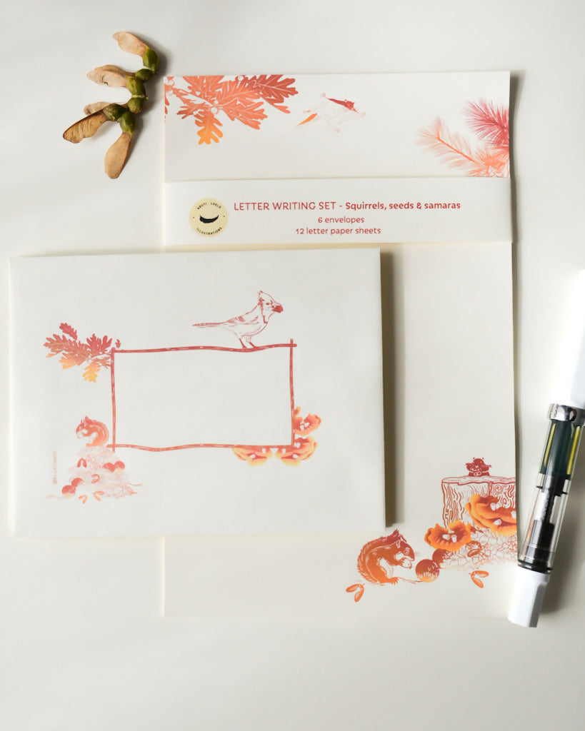 Squirrels, seeds & samaras | Letter writing set