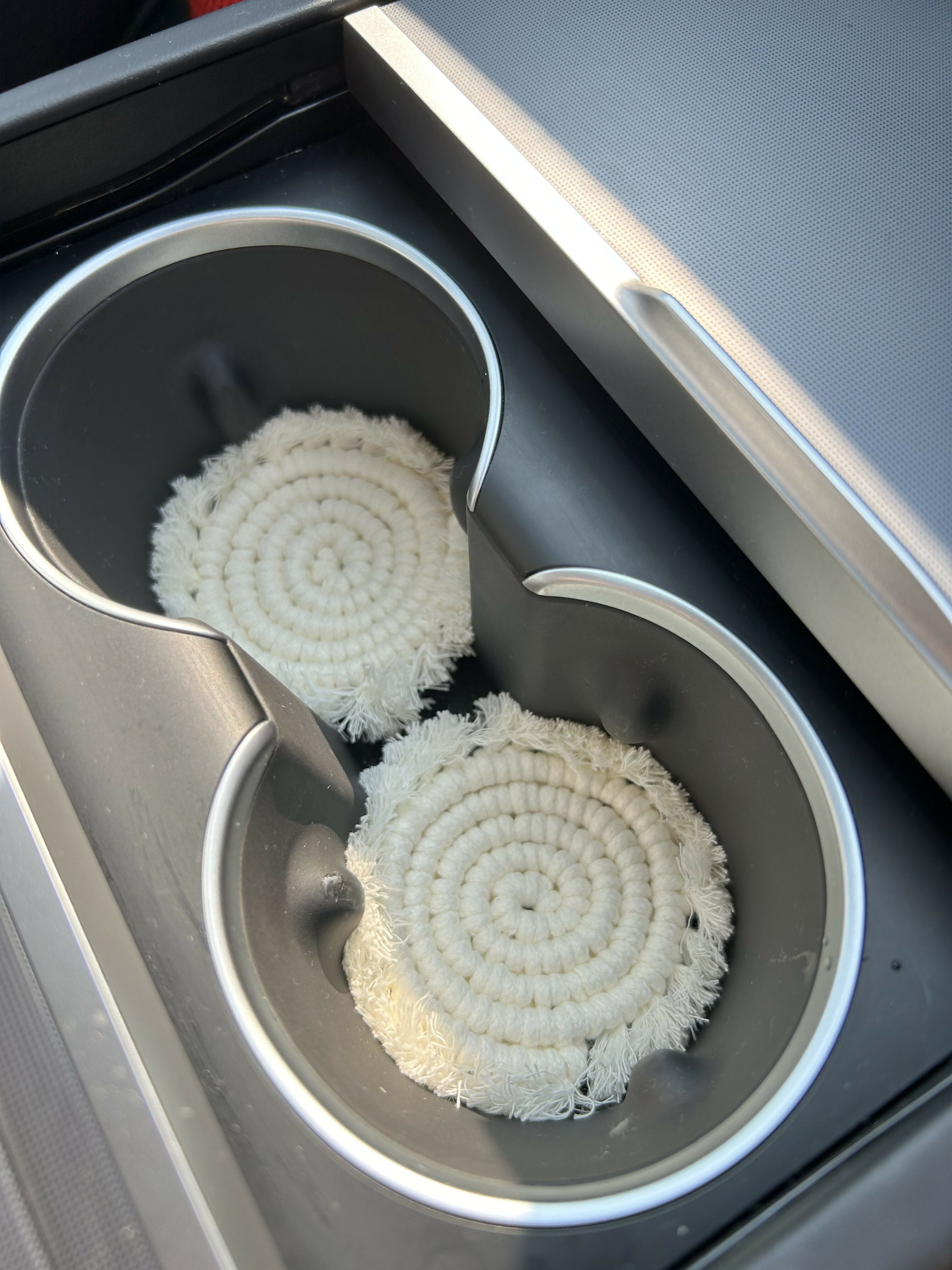 Macrame Car Coasters - Set of 2